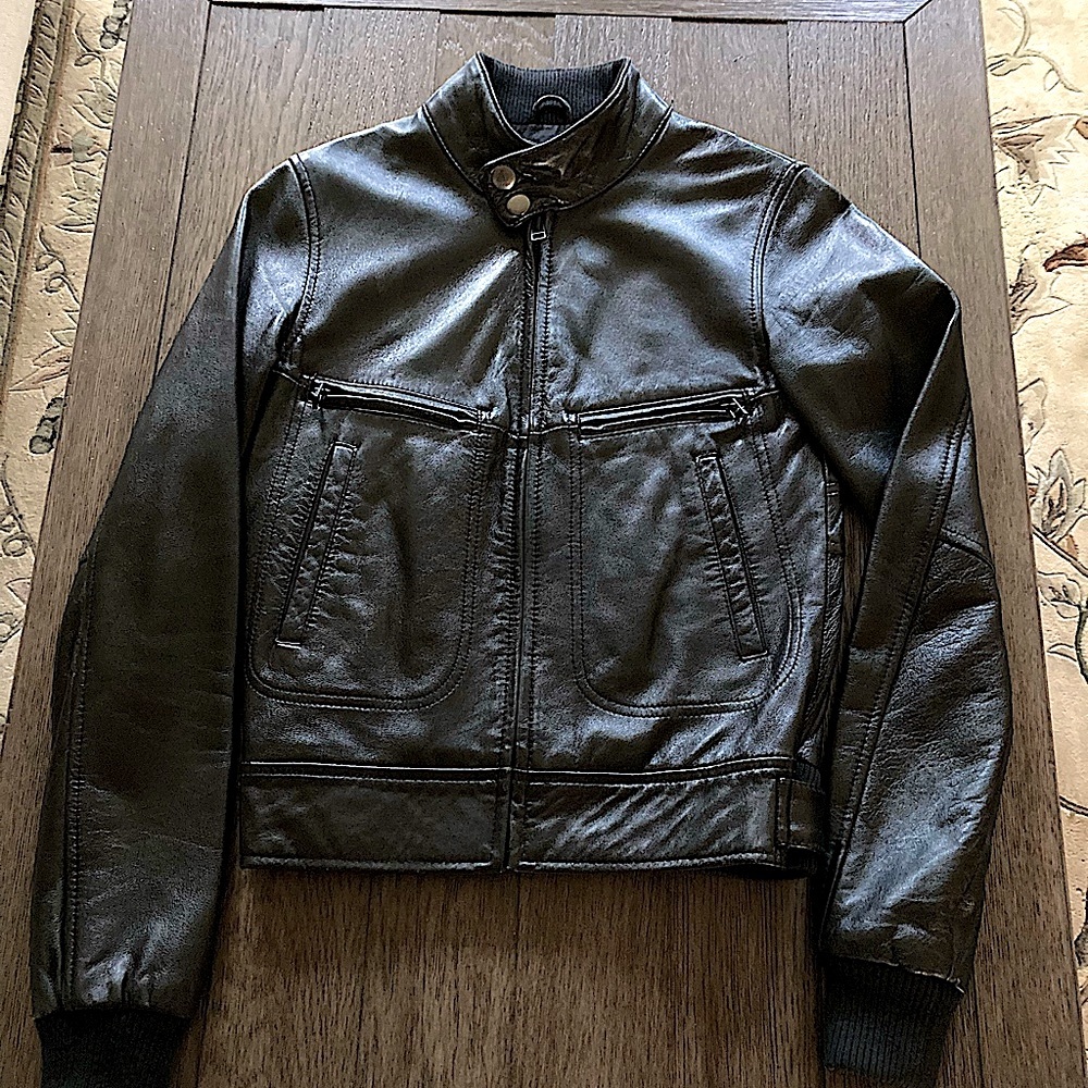 byCORPUS Genuine Lambskin Leather Jacket / Leather Bomber Jacket - Picture 2 of 14